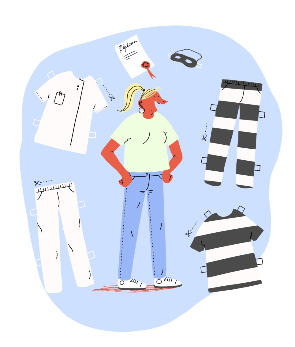 Een illustratie bij een artikel over stagefraude op het mbo op aob.nl/onderwijsblad