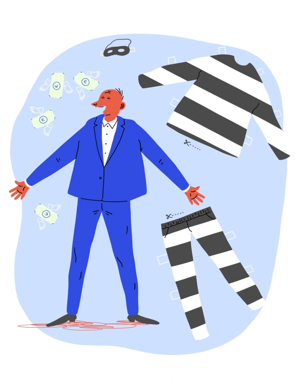 Een illustraite bij een artikel over stagefraude op aob.nl/onderwijsblad