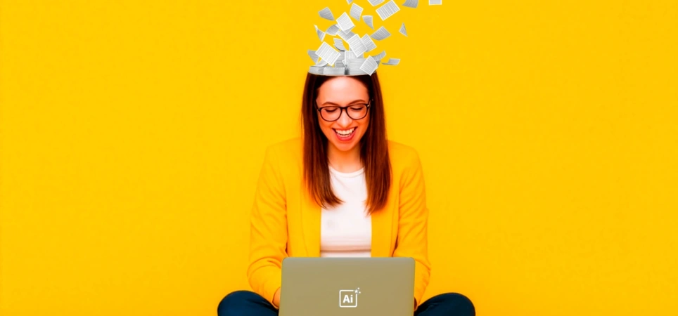 Dame aan het werk met AI