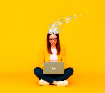 Dame aan het werk met AI