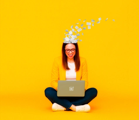 Dame aan het werk met AI