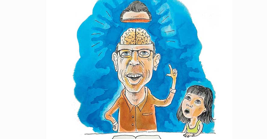 Voorleessessies van hoogleraar Harold Bekkering met peuters mondden doorgaans uit in een goed gesprek. Beeld Typetank
