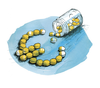 Omgevallen potje met medicijnen