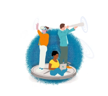 Tekening van leraren met visie opAI W