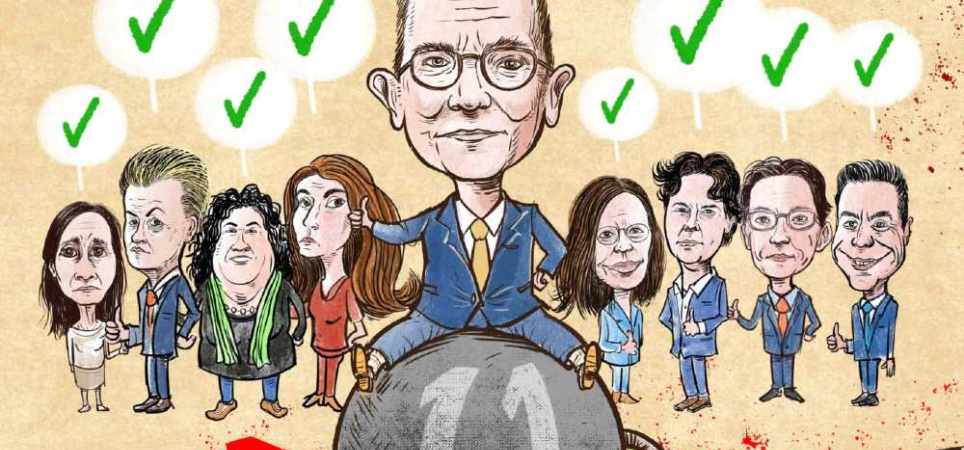 Cartoon Eppo Bruins bij artikel over Koehandel