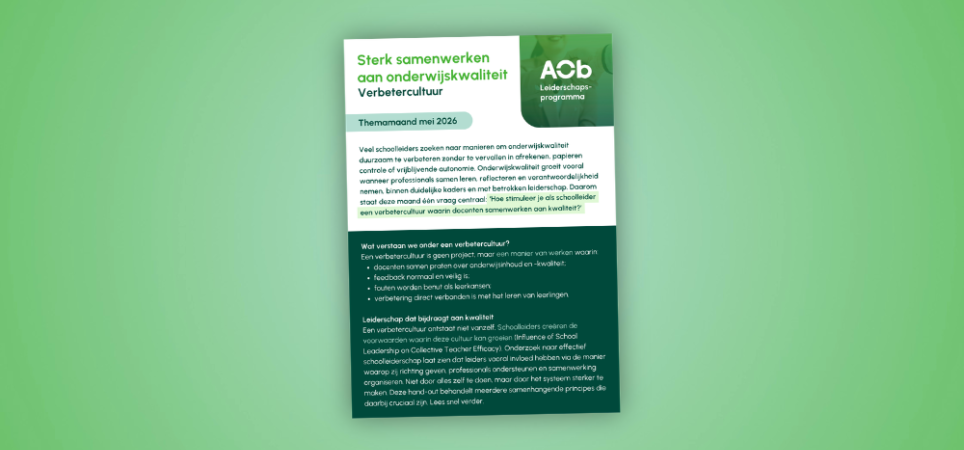 Hand out onderwijskwaliteit